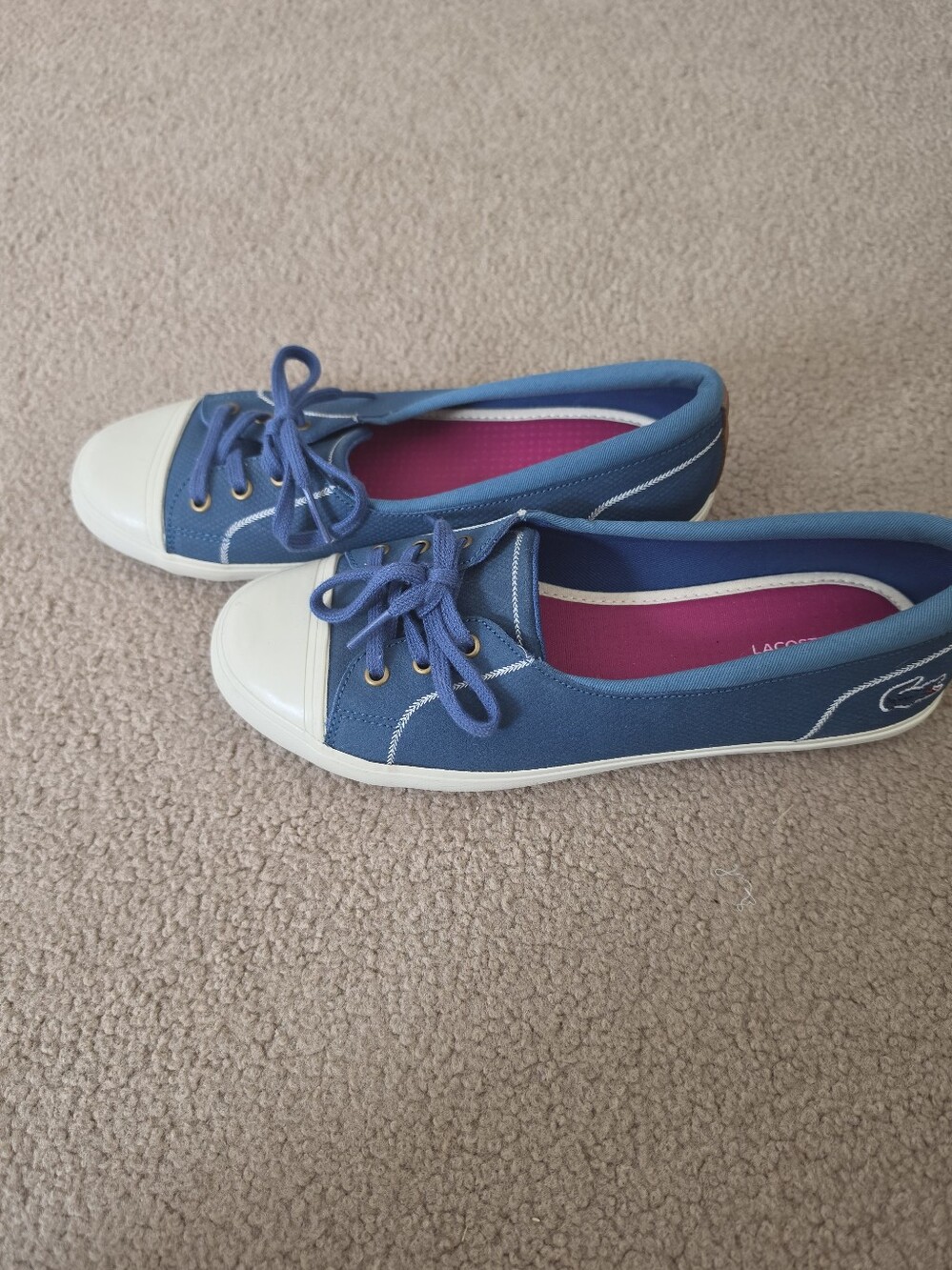 Lacoste Blue Canvas Lace-Up Women's Sneakers